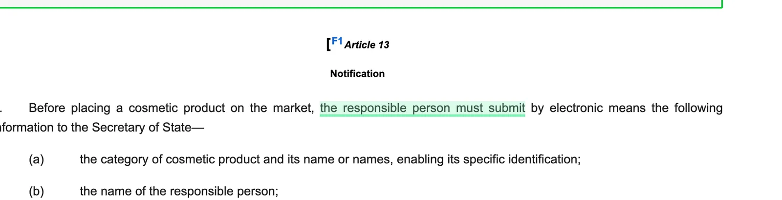 The GB notification duty behind the SCPN. Captured from the official source with the cited clause highlighted.