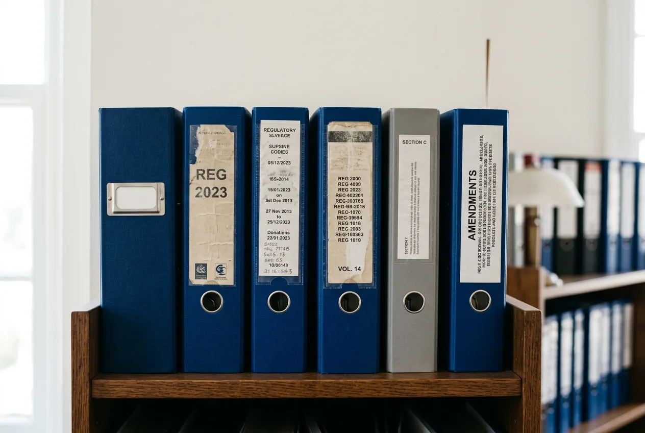 Regulatory library of binders and reference texts
