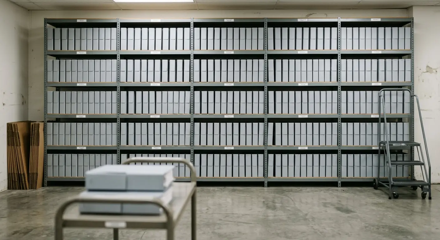 Records room of maintained product files