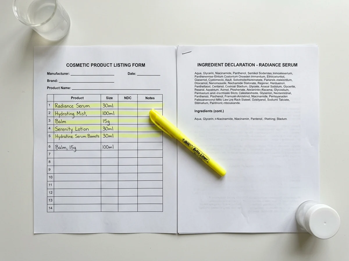 US product listing paperwork